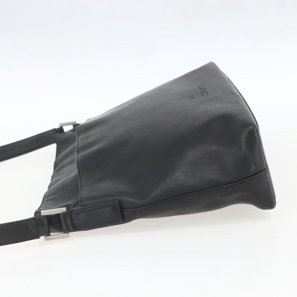 Chanel Vintage Shoulder Bag Leather Black Leather Shoulder Bag Bag (Pre-Owned)