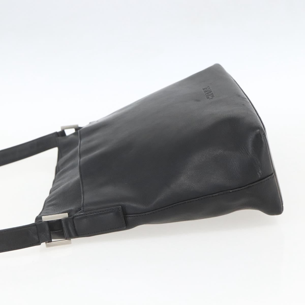 Chanel Vintage Shoulder Bag Leather Black Leather Shoulder Bag Bag (Pre-Owned)