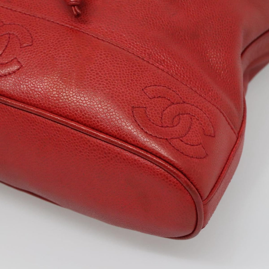 Chanel Vintage Backpack Caviar Red Leather Backpack Bag (Pre-Owned)