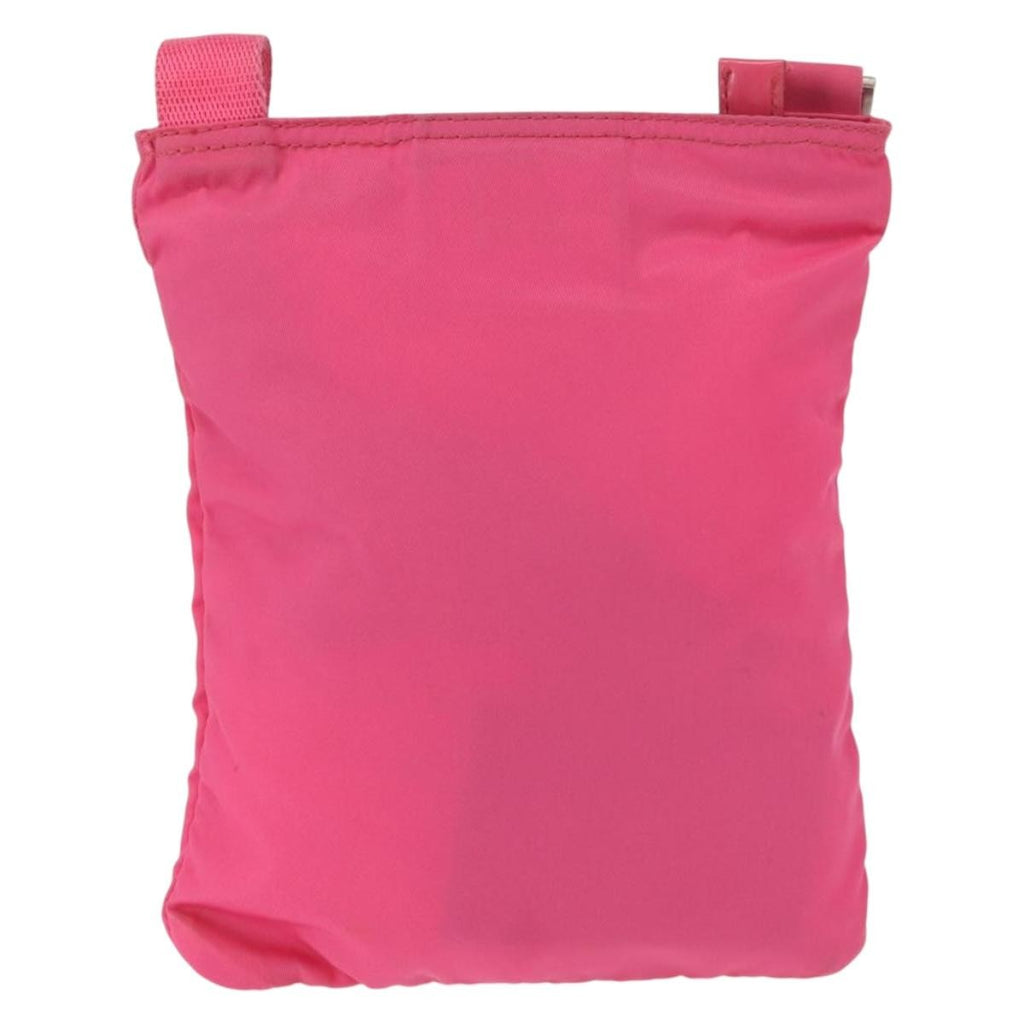 Prada Front Pocket Messenger Bag Re-Nylon With Saffiano Leather Pink Nylon Shoulder Bag Bag (Pre-Owned)