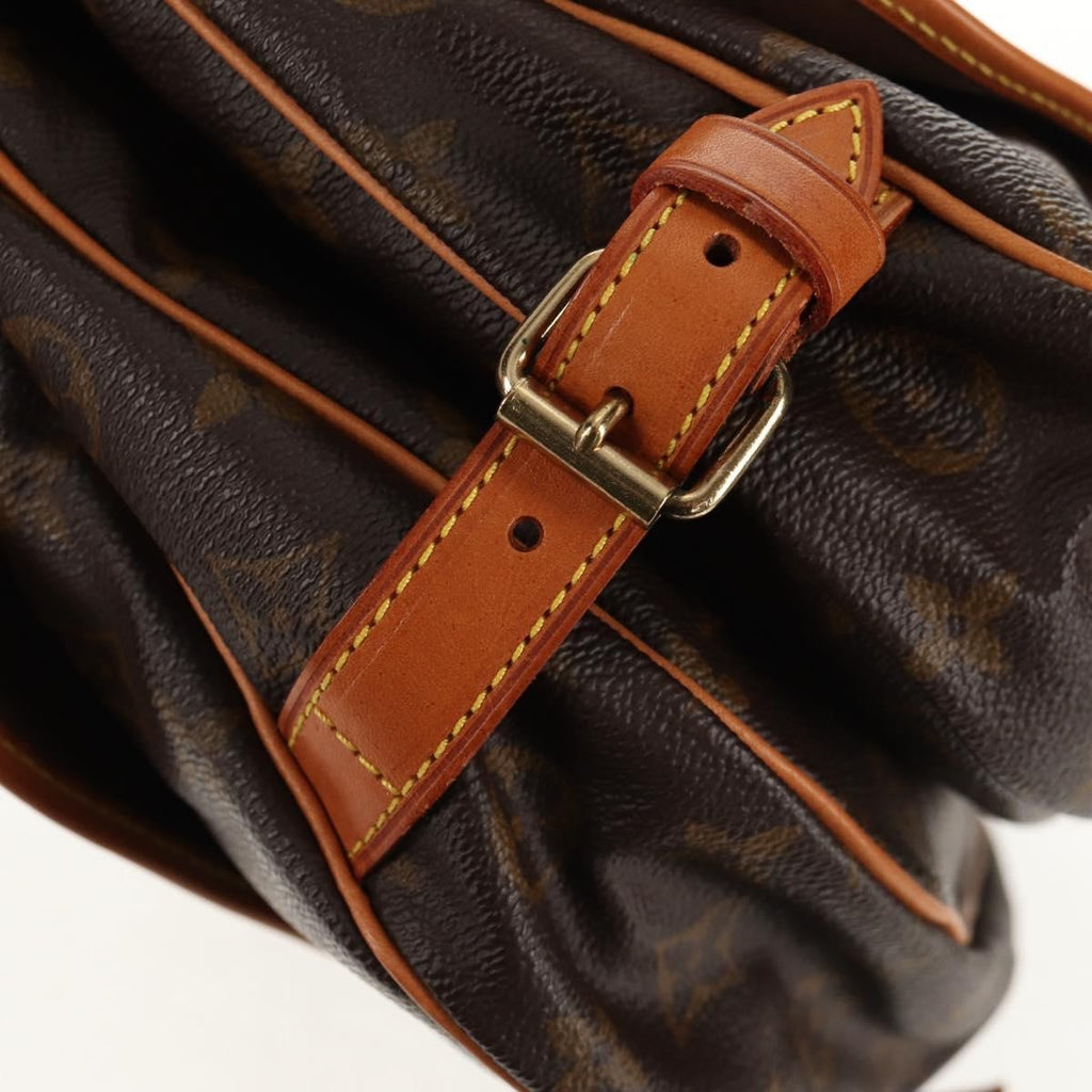 Louis Vuitton Saumur Handbag Monogram Canvas Brown Canvas Shoulder Bag Bag (Pre-Owned)