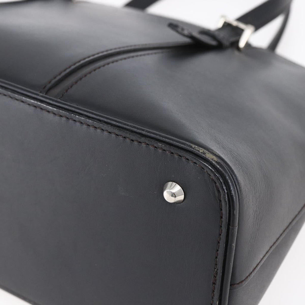 Burberry Vintage Handbag Leather Black Leather Handbag (Pre-Owned)