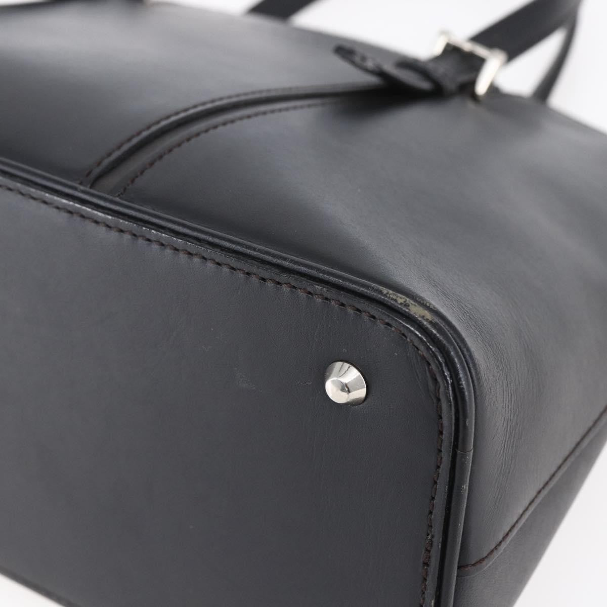 Burberry Vintage Handbag Leather Black Leather Handbag (Pre-Owned)