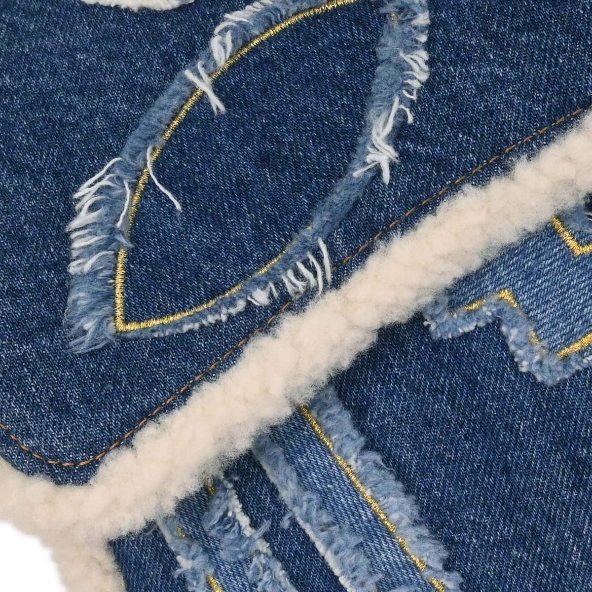 Chanel Egyptian Hieroglyph Flap Bag Denim And Shearling Blue Denim_Jeans Shoulder Bag Bag (Pre-Owned)