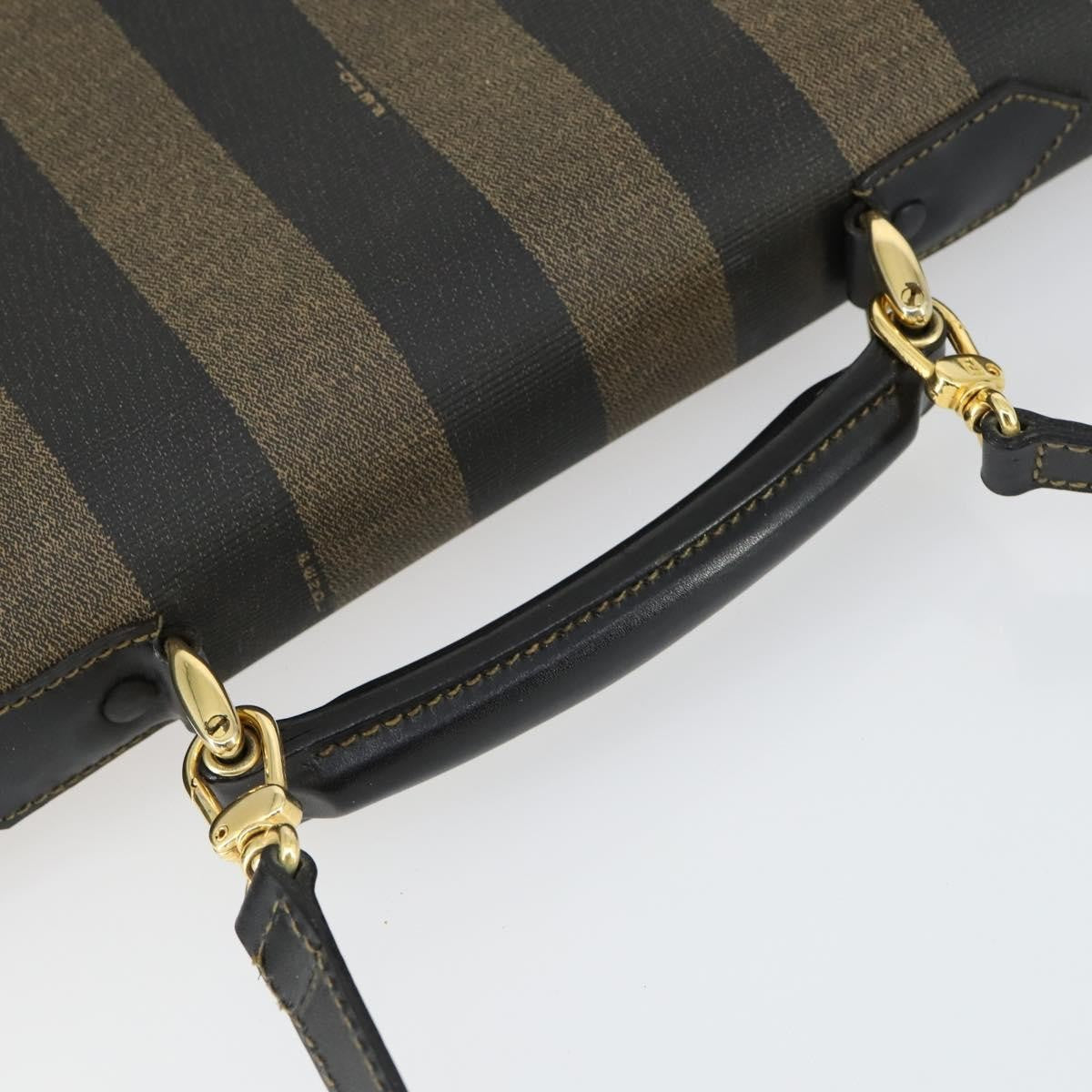 Fendi Vintage Pequin Briefcase Bag Coated Canvas Brown Canvas Briefcase Bag (Pre-Owned)