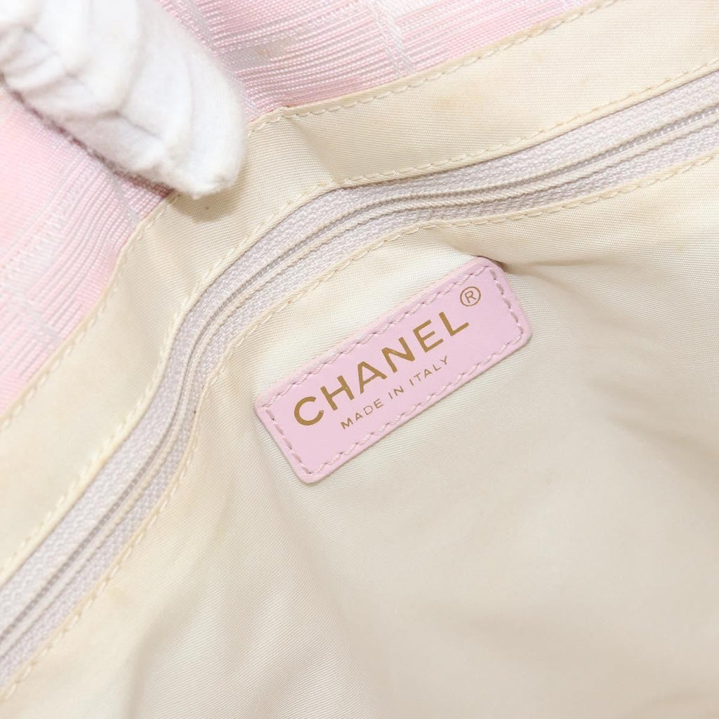 Chanel Travel Line Tote Nylon Pink Nylon Bag (Pre-Owned)