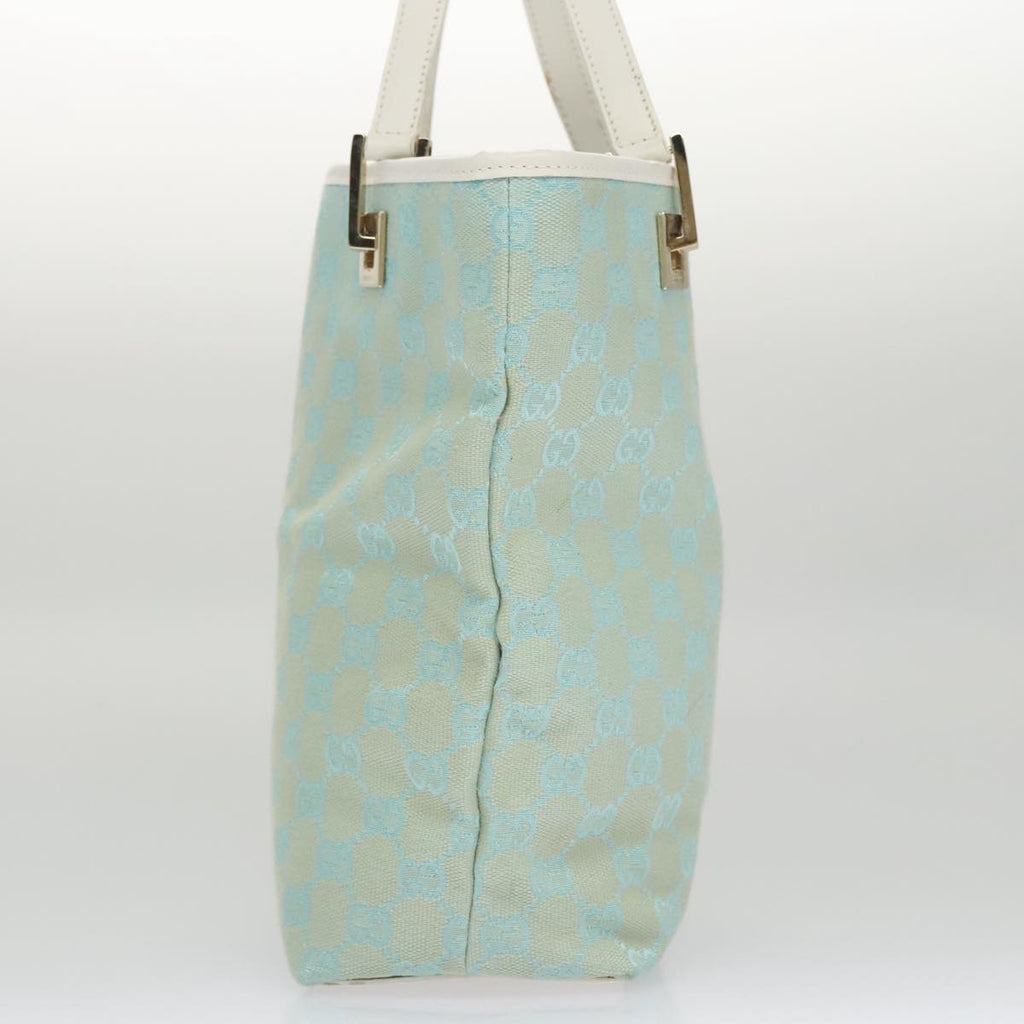 Gucci Vintage Bucket Shopping Tote Gg Canvas Blue Canvas Tote Bag Bag (Pre-Owned)