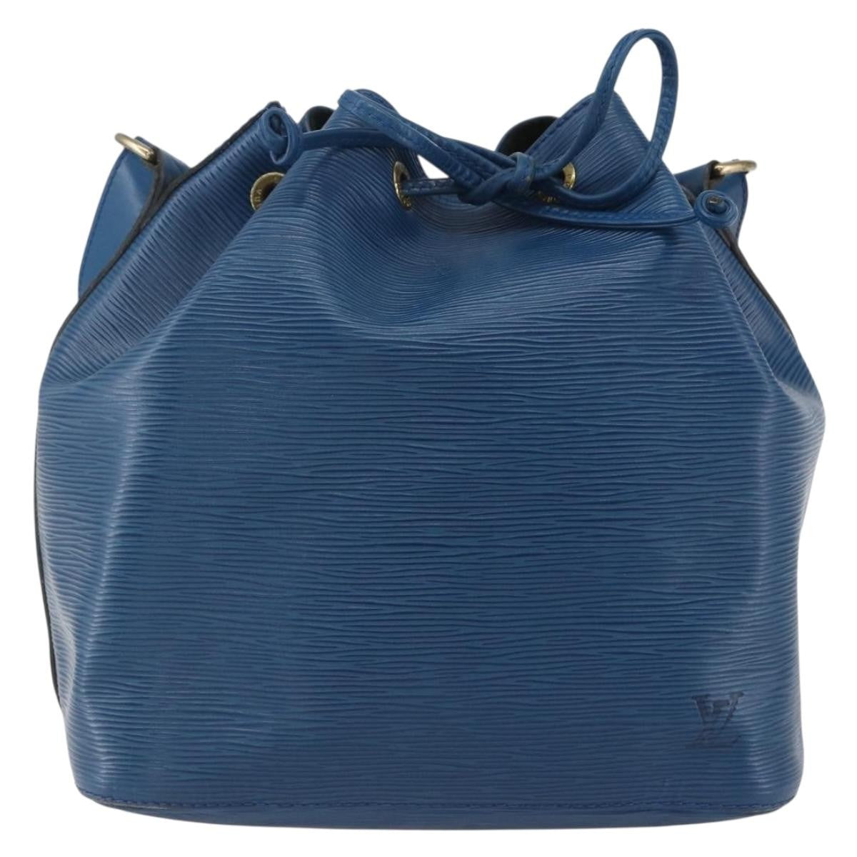 Louis Vuitton Petit Noe Handbag Epi Leather Blue Leather Shoulder Bag Bag (Pre-Owned)