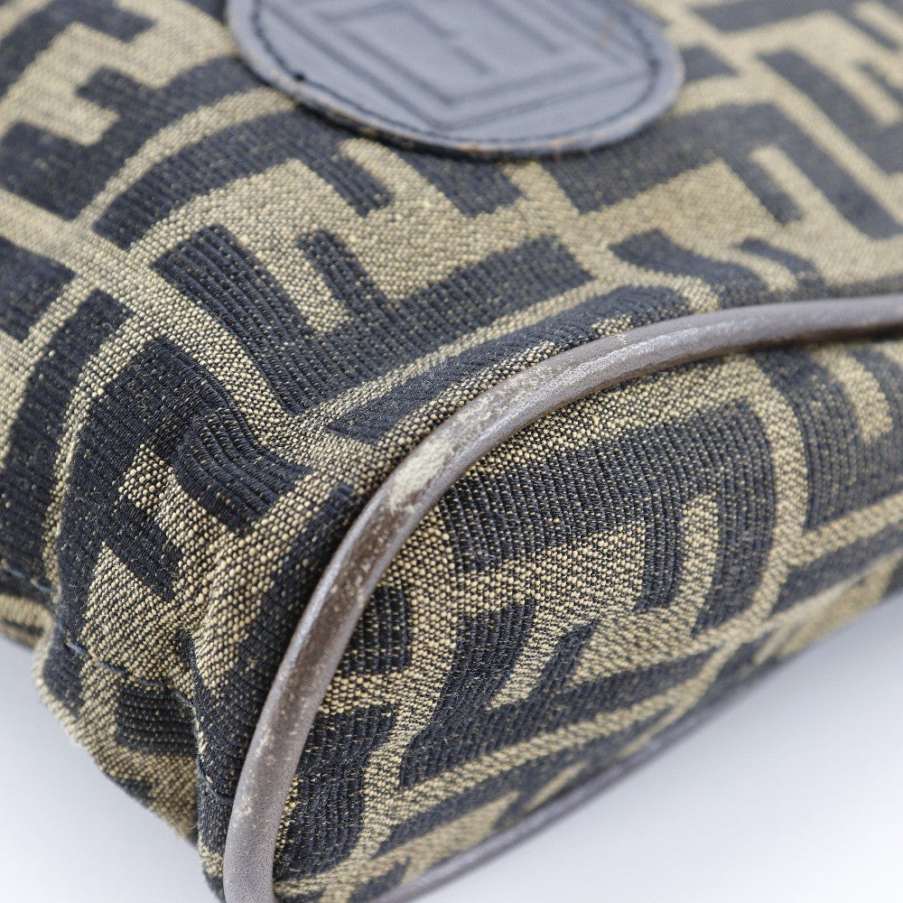 Fendi Logo Zucca Shoulder Bag Zucca Brown Canvas Shoulder Bag Bag (Pre-Owned)