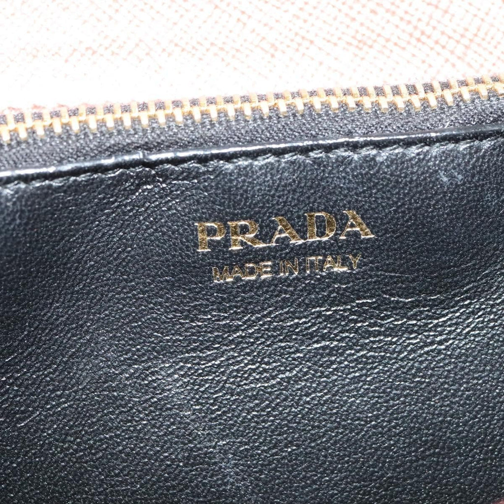 Prada Monochrome Chain Flap Bag Saffiano Leather Pink Leather Shoulder Bag Bag (Pre-Owned)