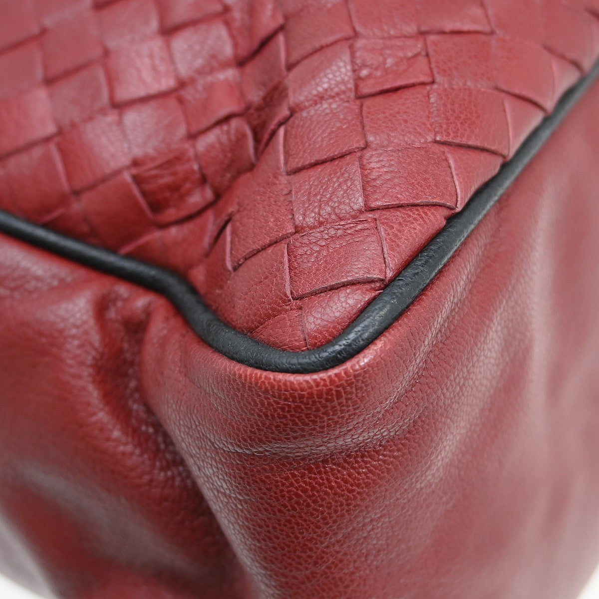 Bottega Veneta Intrecciato Tote Leather Red Leather Tote Bag Bag (Pre-Owned)