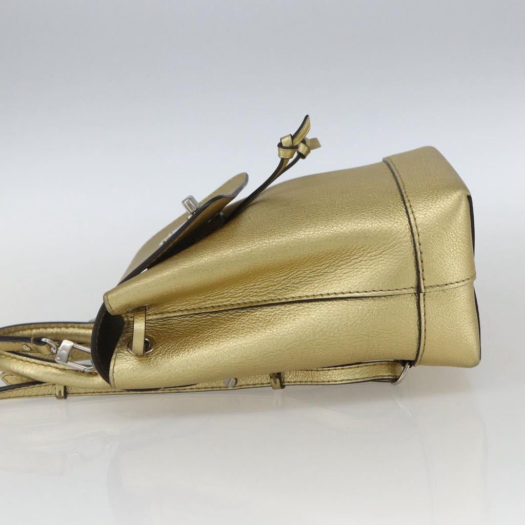 Louis Vuitton Lockme Backpack Leather Gold Leather Backpack Bag (Pre-Owned)