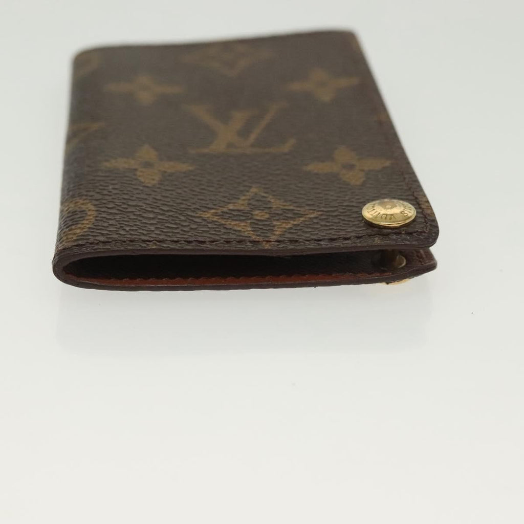Louis Vuitton Porte Cartes Pression Card Case Monogram Canvas Brown Canvas Card Holders Accessory (Pre-Owned)