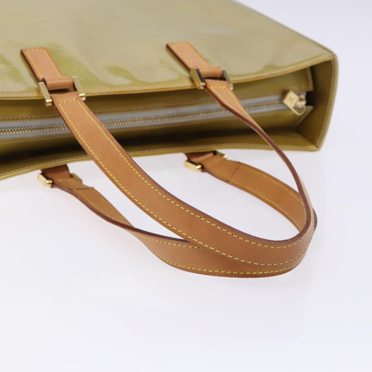 Louis Vuitton Columbus Handbag Monogram Vernis Beige Patent_Leather Tote Bag Bag (Pre-Owned)