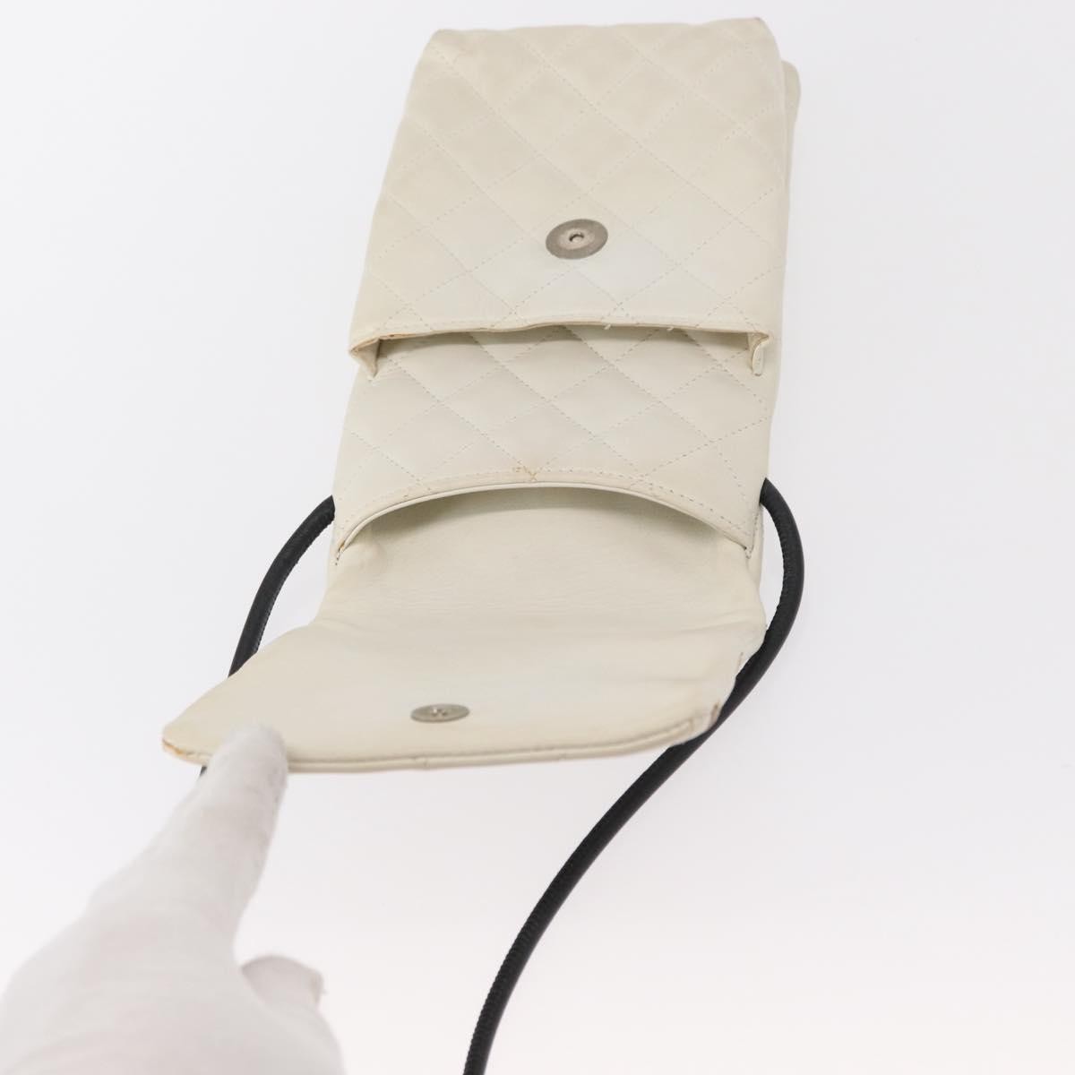 Chanel Cambon Flap Crossbody Bag Quilted Lambskin White Leather Shoulder Bag Bag (Pre-Owned)