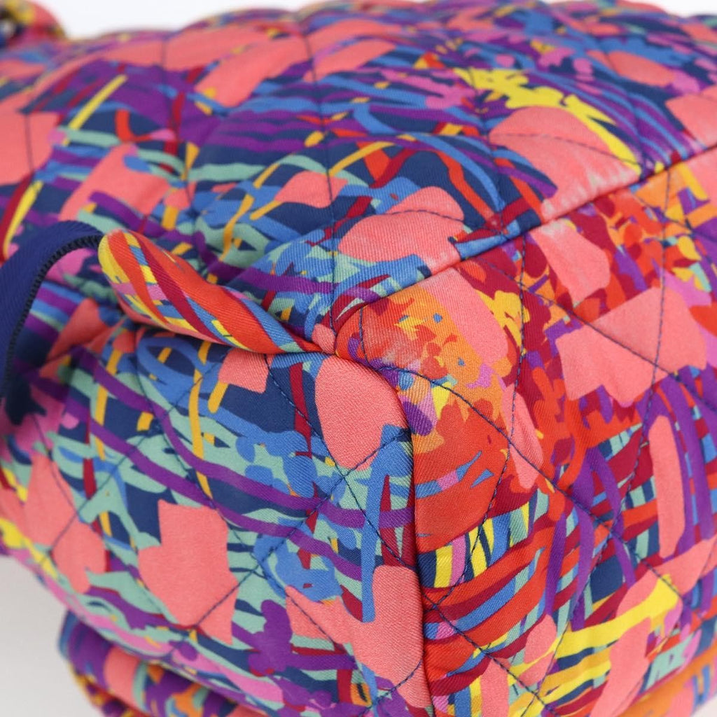 Chanel Cc Pocket Backpack Quilted Printed Foulard Multicolour Nylon Backpack Bag (Pre-Owned)