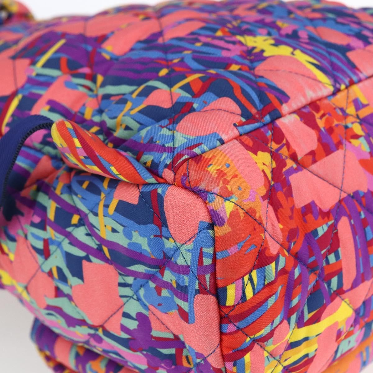 Chanel Cc Pocket Backpack Quilted Printed Foulard Multicolour Nylon Backpack Bag (Pre-Owned)