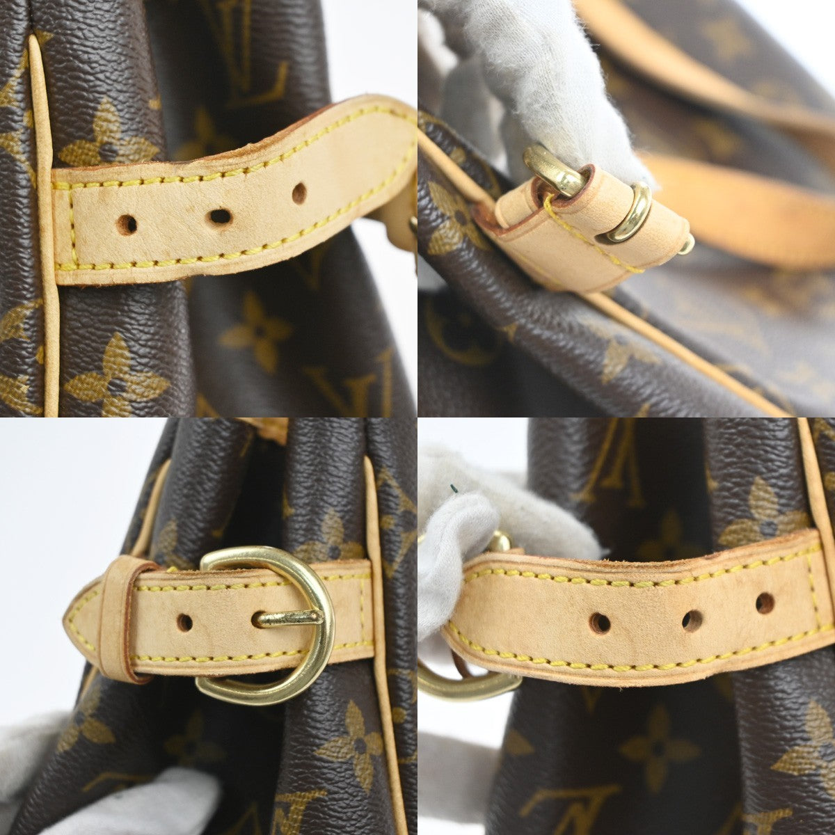 Louis Vuitton Batignolles Handbag Monogram Canvas Brown Leather Handbag (Pre-Owned)