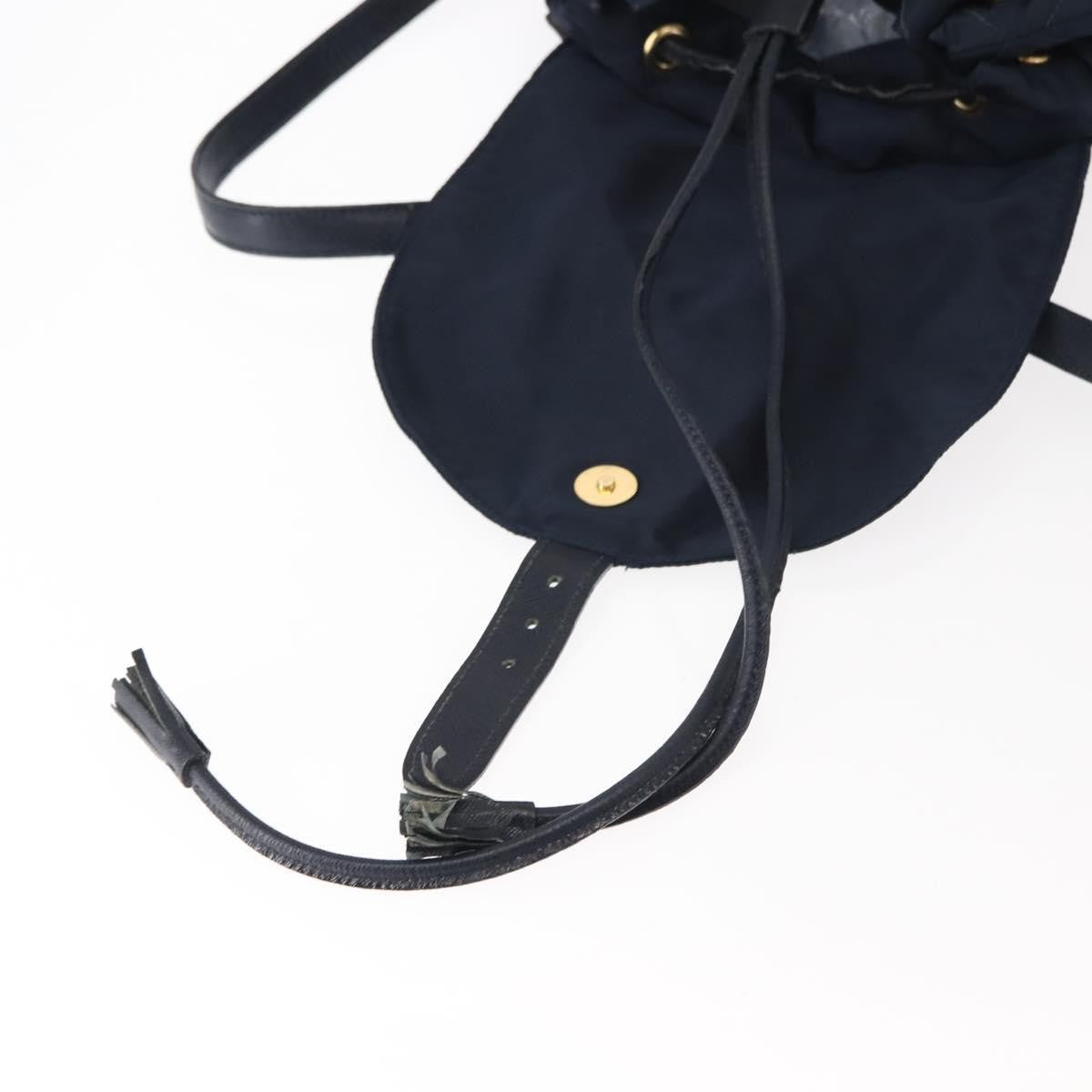 Prada Buckle Backpack Quilted Tessuto Navy Nylon Backpack Bag (Pre-Owned)