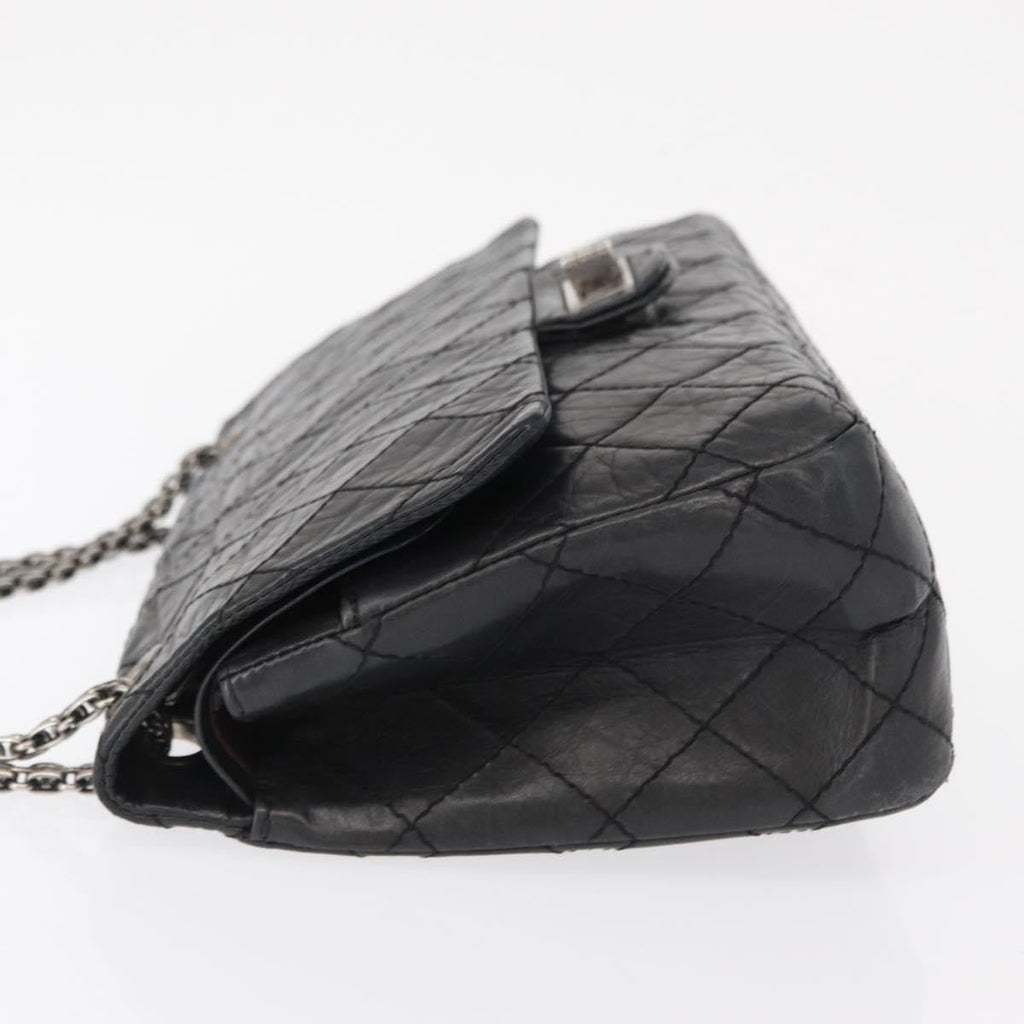 Chanel Reissue 2.55 Flap Bag Quilted Aged Calfskin Black Leather Shoulder Bag Bag (Pre-Owned)