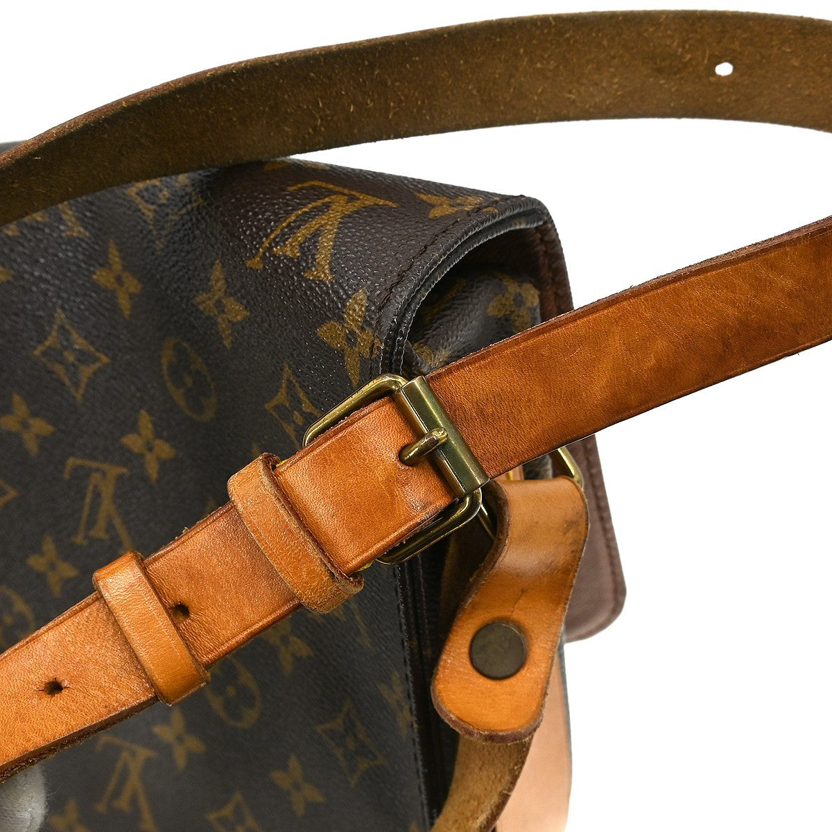 Louis Vuitton Cartouchiere Handbag Monogram Canvas Brown Canvas Shoulder Bag Bag (Pre-Owned)