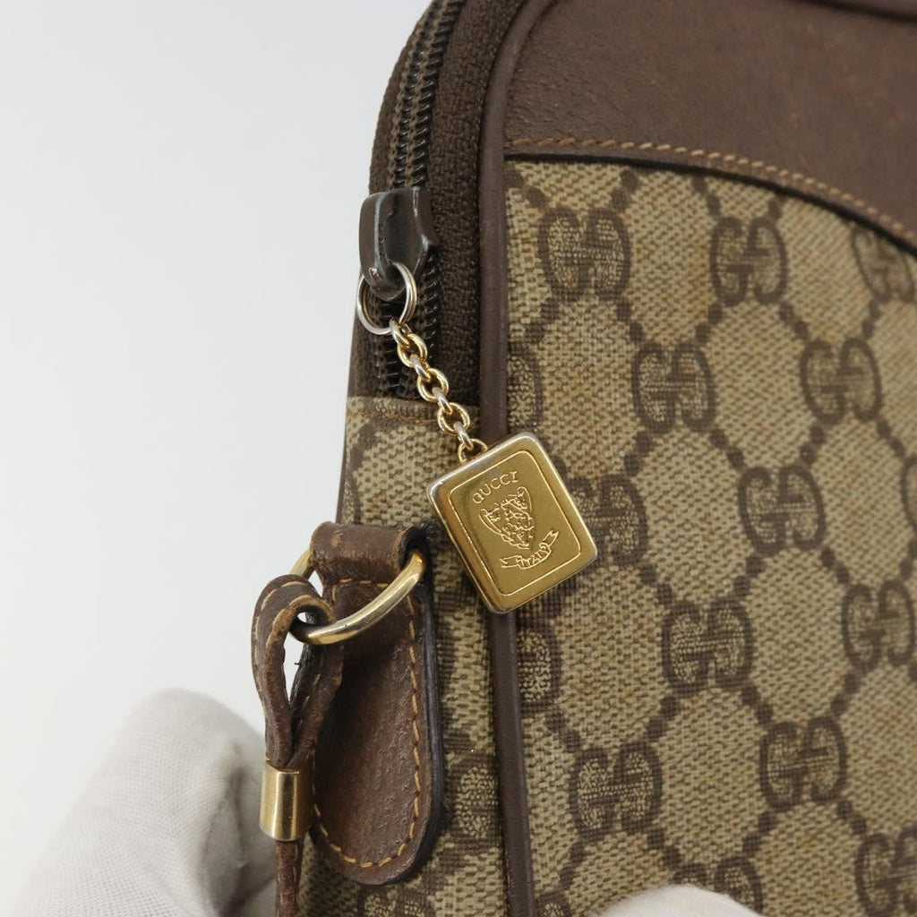 Gucci Gg Supreme Shoulder Bag Canvas Beige Canvas Handbag (Pre-Owned)