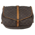 Louis Vuitton Saumur Handbag Monogram Canvas Brown Canvas Shoulder Bag Bag (Pre-Owned)