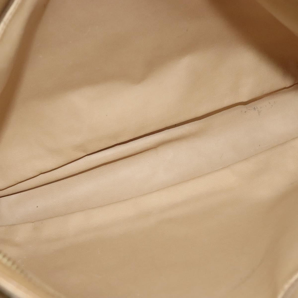Chanel Vintage Shoulder Bag Leather Beige Leather Shoulder Bag Bag (Pre-Owned)
