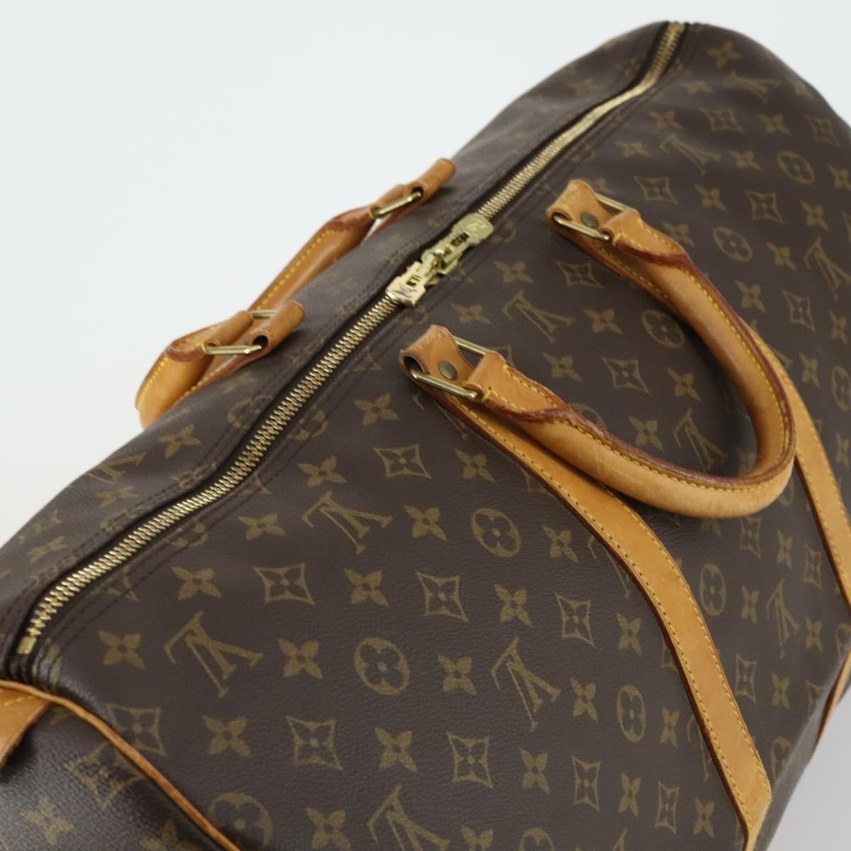 Louis Vuitton Keepall Bag Monogram Canvas Brown Canvas Travel Bag Bag (Pre-Owned)