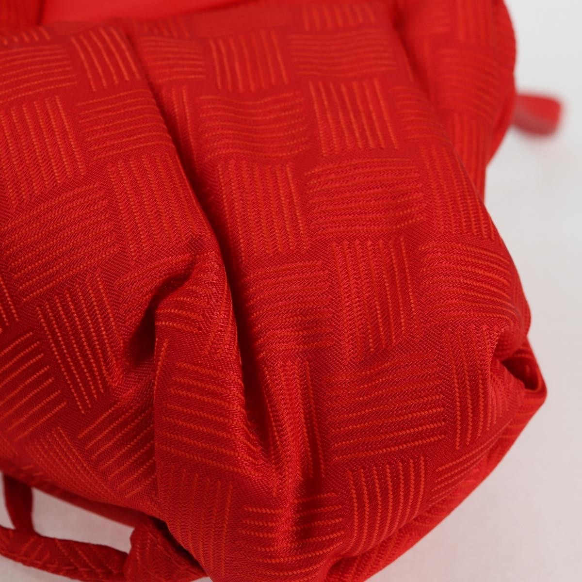Bottega Veneta Point Shoulder Bag Chunky Knit Fabric Red Nylon Shoulder Bag Bag (Pre-Owned)