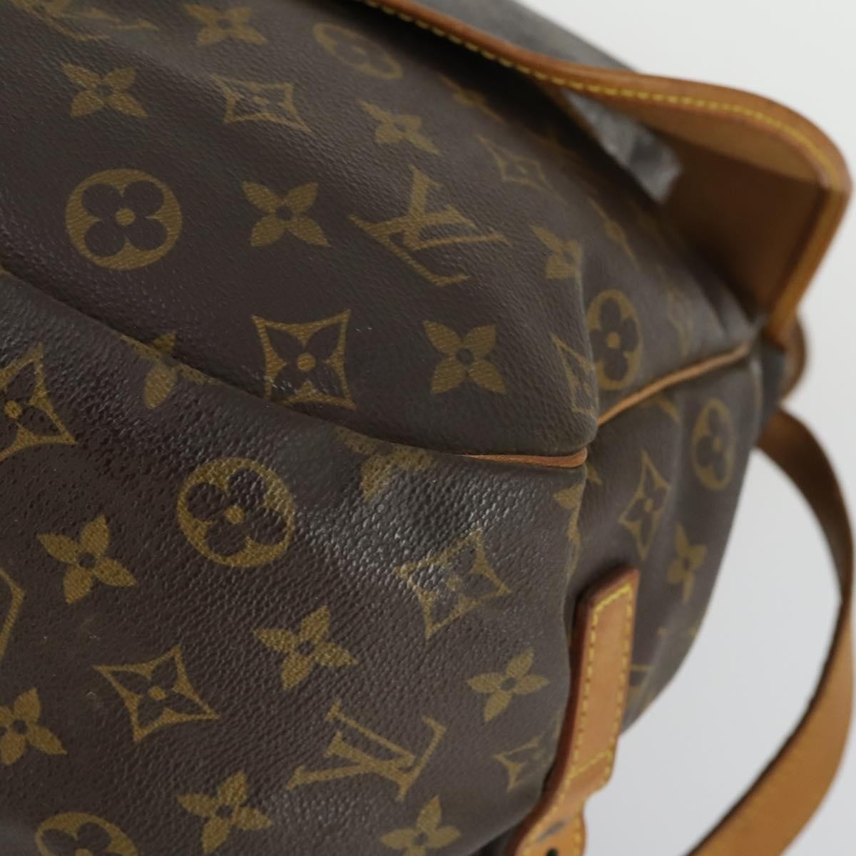 Louis Vuitton Saumur Handbag Monogram Canvas Brown Canvas Shoulder Bag Bag (Pre-Owned)