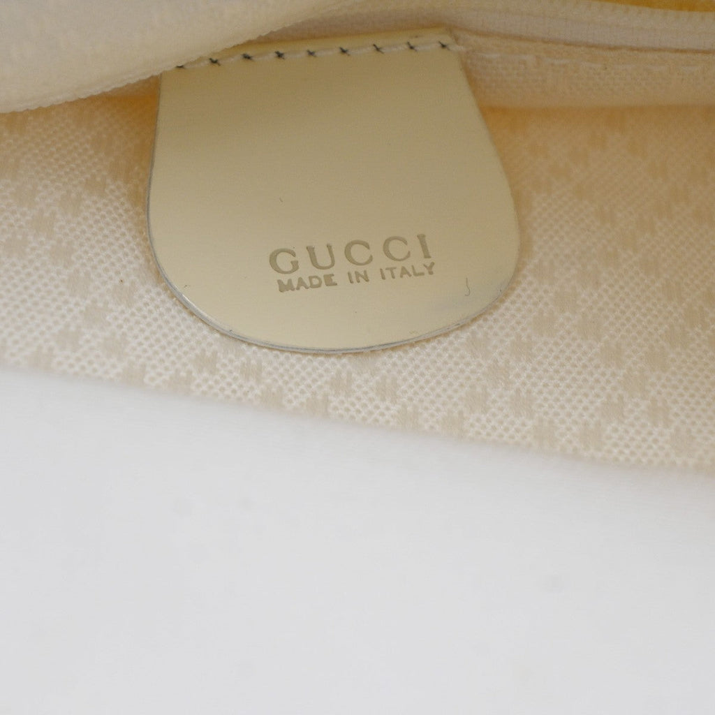 Gucci Convertible Bamboo Zip Tote Nylon White Nylon Tote Bag Bag (Pre-Owned)