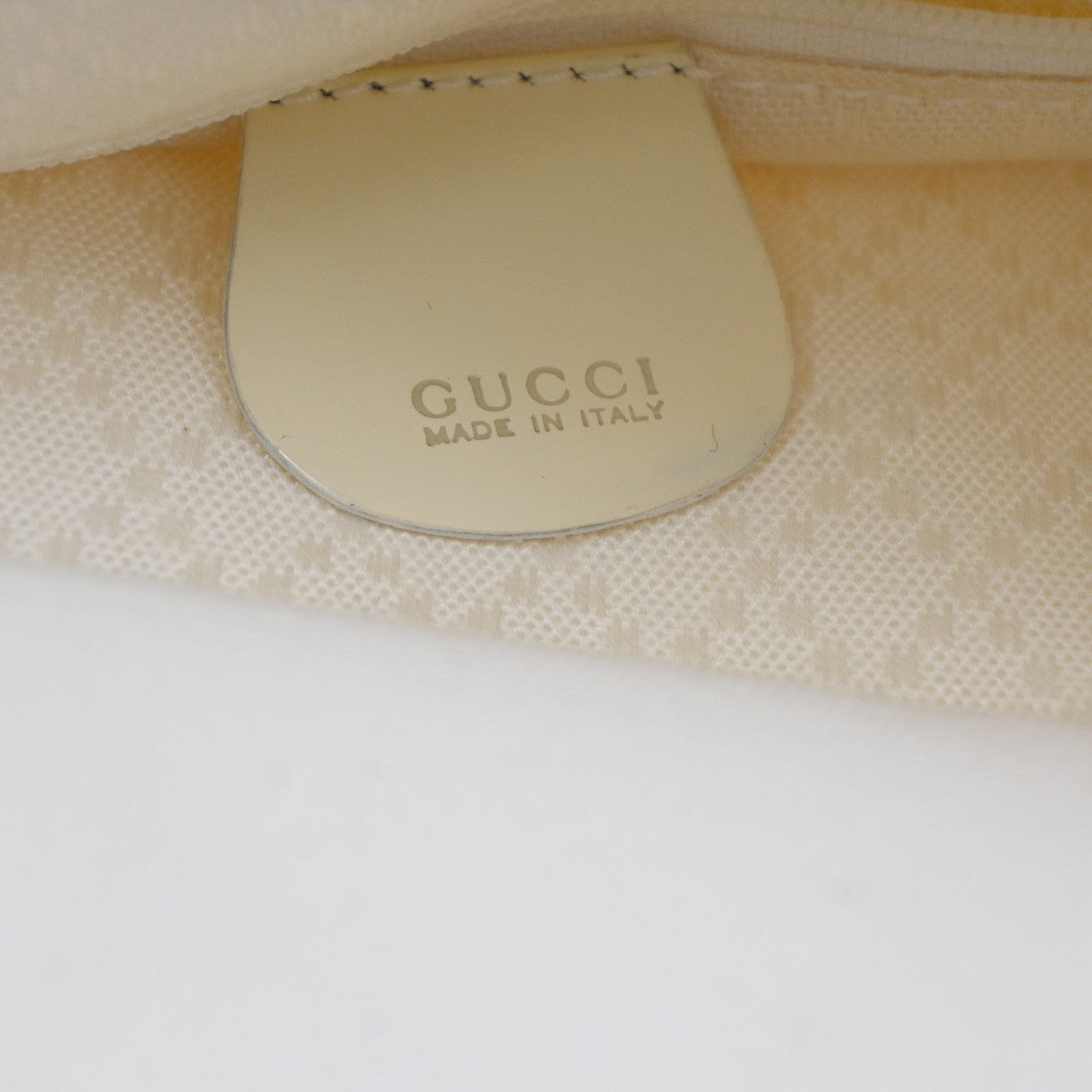 Gucci Convertible Bamboo Zip Tote Nylon White Nylon Tote Bag Bag (Pre-Owned)