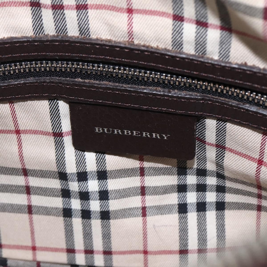 Burberry Vintage Handbag Leather Brown Leather Handbag (Pre-Owned)