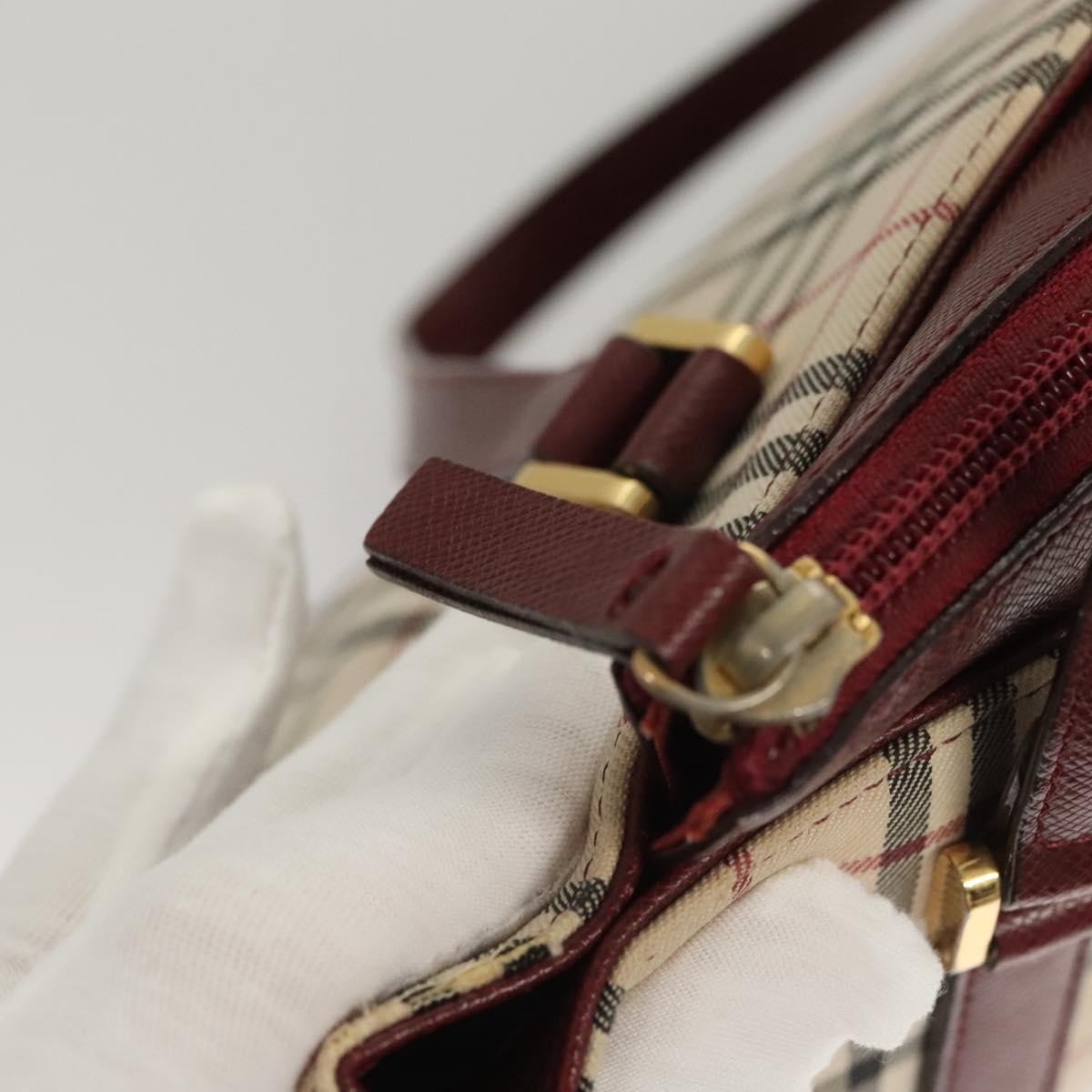 Burberry Nova Check Handbag Nova Check Canvas And Leather Beige Canvas Handbag (Pre-Owned)
