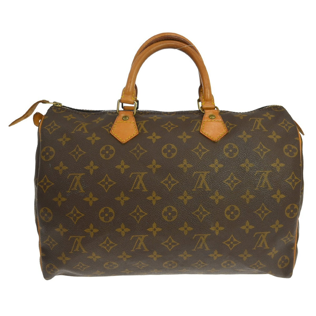 Louis Vuitton Speedy Handbag Monogram Canvas Brown Canvas Handbag (Pre-Owned)