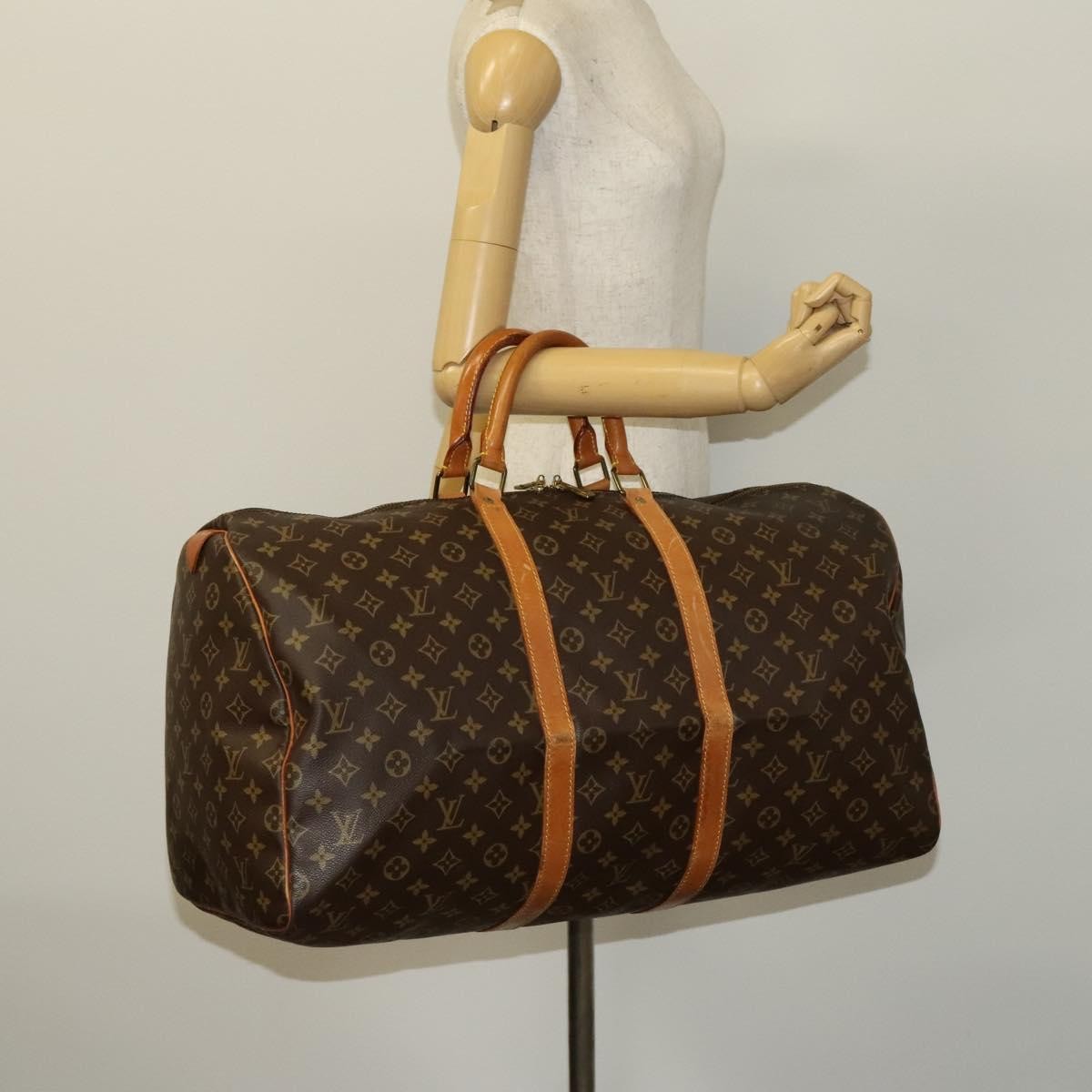 Louis Vuitton Keepall Bag Monogram Canvas Brown Canvas Travel Bag Bag (Pre-Owned)