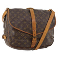 Louis Vuitton Saumur Handbag Monogram Canvas Brown Canvas Shoulder Bag Bag (Pre-Owned)