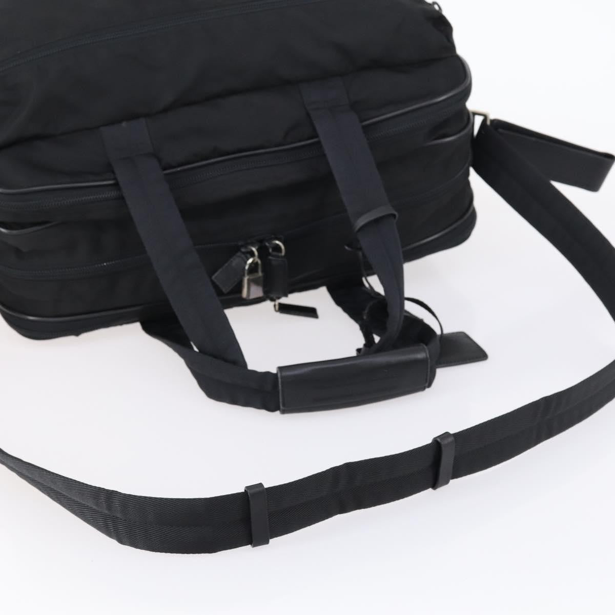Prada Porta Computer Briefcase Tessuto And Saffiano Leather Black Nylon Briefcase Bag (Pre-Owned)