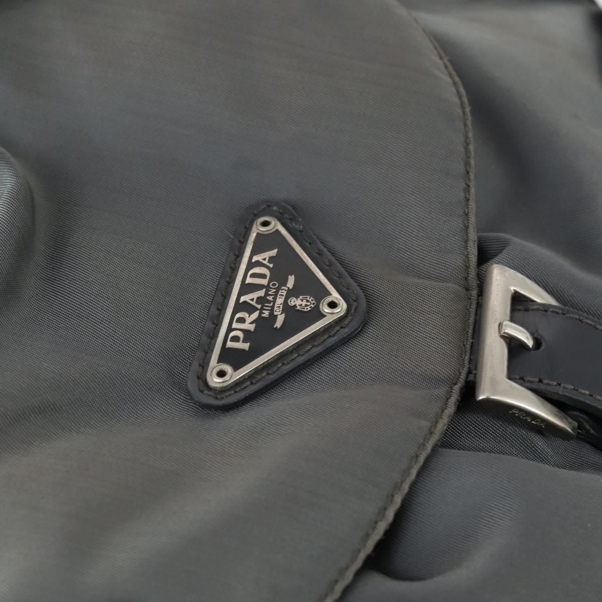 Prada Double Front Pocket Backpack Tessuto Gray Nylon Backpack Bag (Pre-Owned)