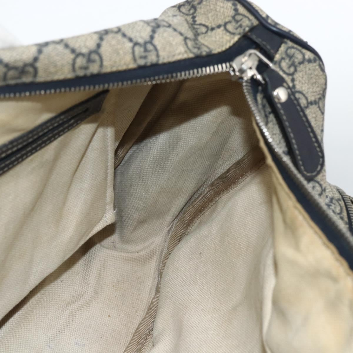 Gucci Double Pocket Messenger Bag Gg Coated Canvas Navy Canvas Shoulder Bag Bag (Pre-Owned)