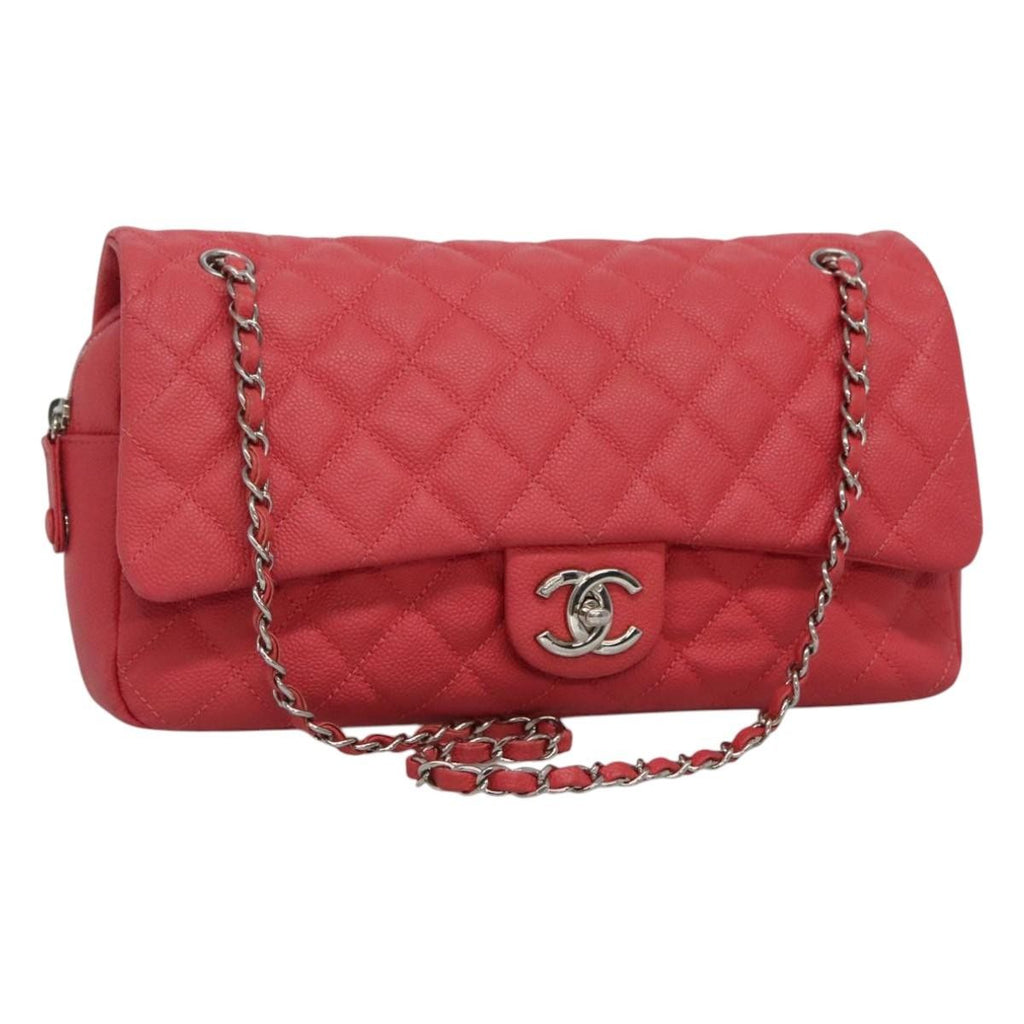 Chanel Flap Shoulder Bag Quilted Lambskin Pink Calfskin Shoulder Bag Bag (Pre-Owned)
