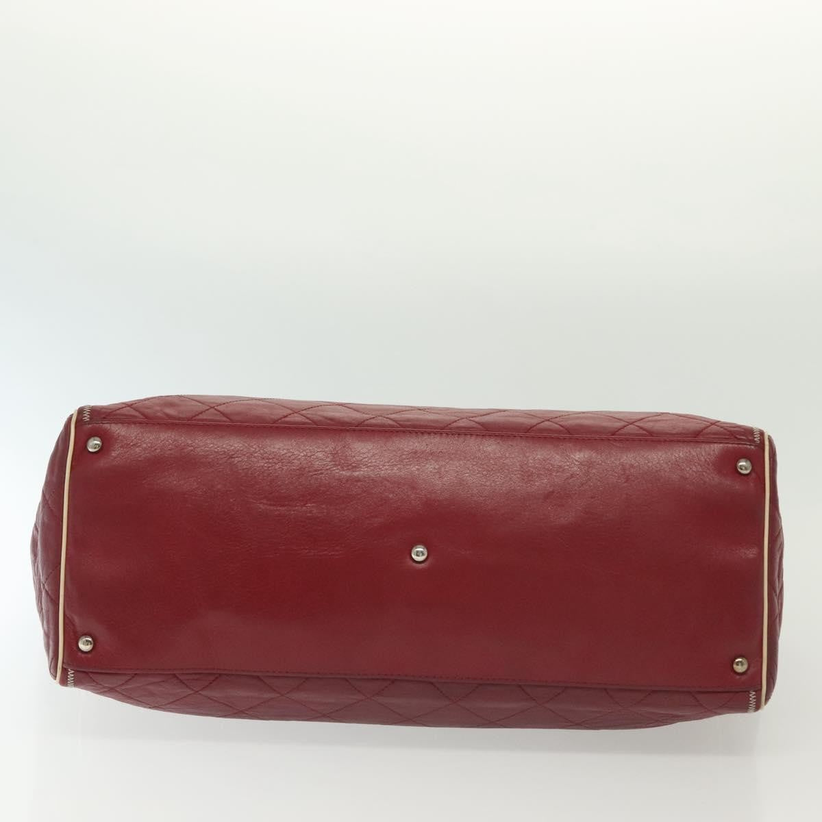Chanel Vintage Reissue Chain Shopping Tote Leather Red Leather Bag (Pre-Owned)