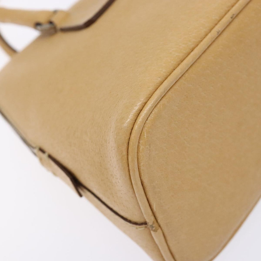 Prada Cuir Promenade Bag Saffiano Leather Beige Leather Handbag (Pre-Owned)
