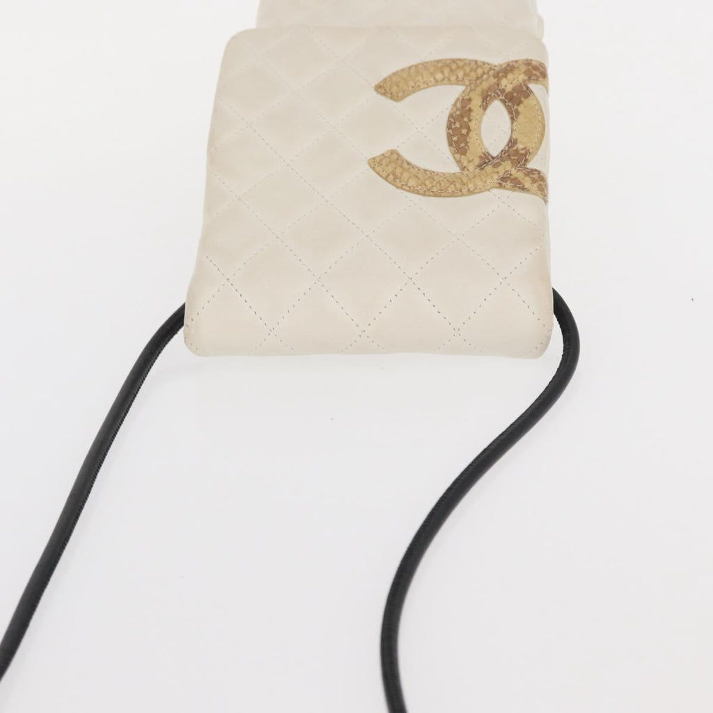 Chanel Cambon Flap Crossbody Bag Quilted Lambskin White Leather Shoulder Bag Bag (Pre-Owned)