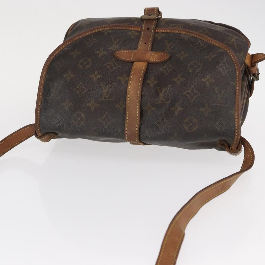Louis Vuitton Saumur Handbag Monogram Canvas Brown Canvas Shoulder Bag Bag (Pre-Owned)