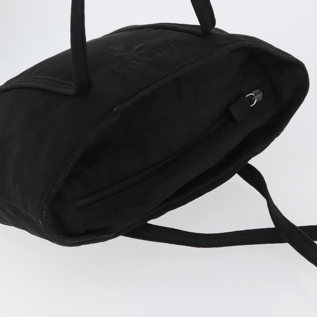 Prada Vintage Zip Tote Tessuto Black Nylon Tote Bag Bag (Pre-Owned)