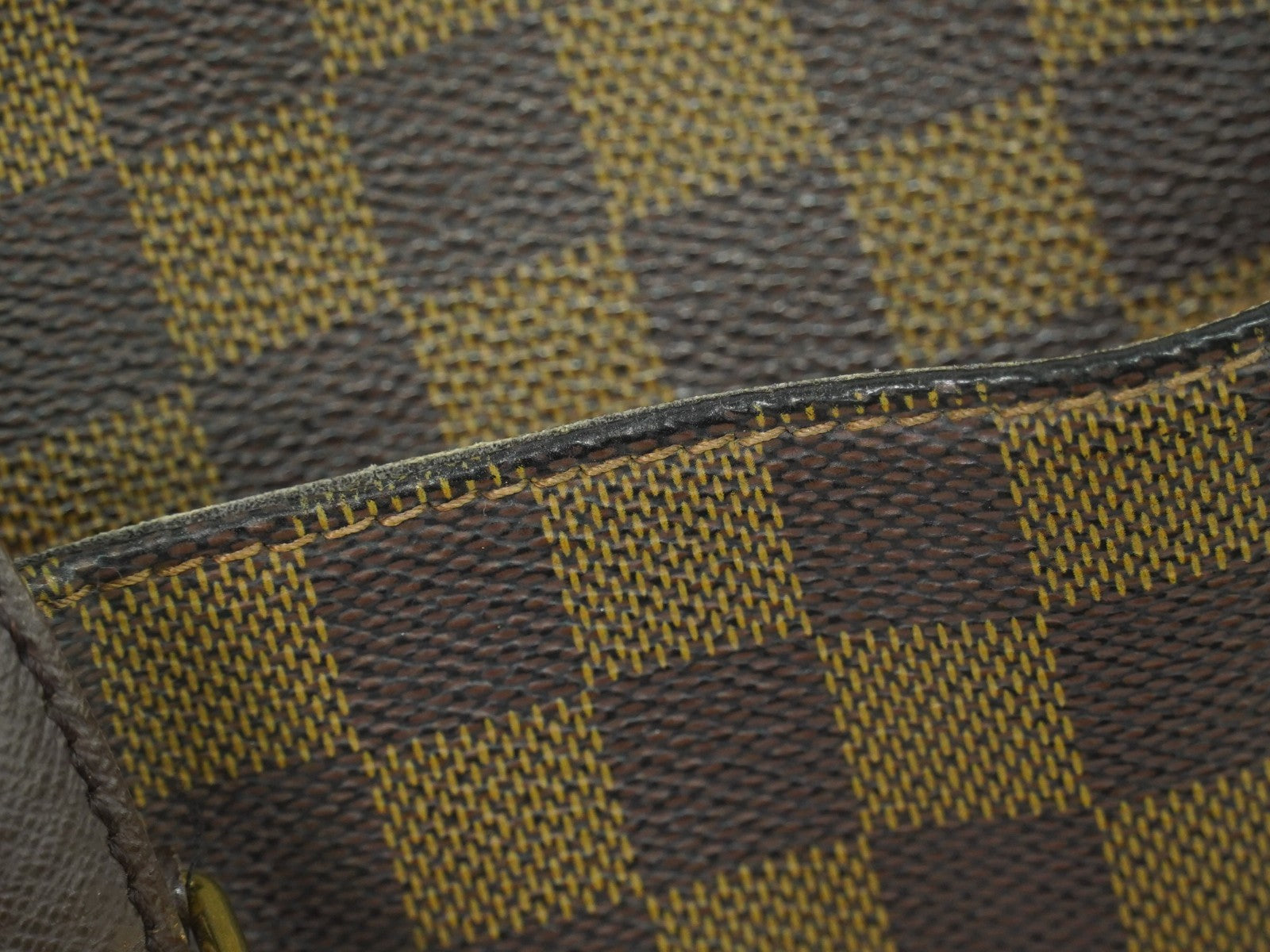 Louis Vuitton Belem Handbag Damier Brown Canvas Shoulder Bag Bag (Pre-Owned)