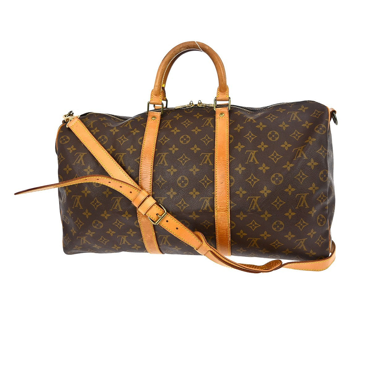 Louis Vuitton Keepall Bandouliere Bag Monogram Canvas Brown Canvas Travel Bag Bag (Pre-Owned)