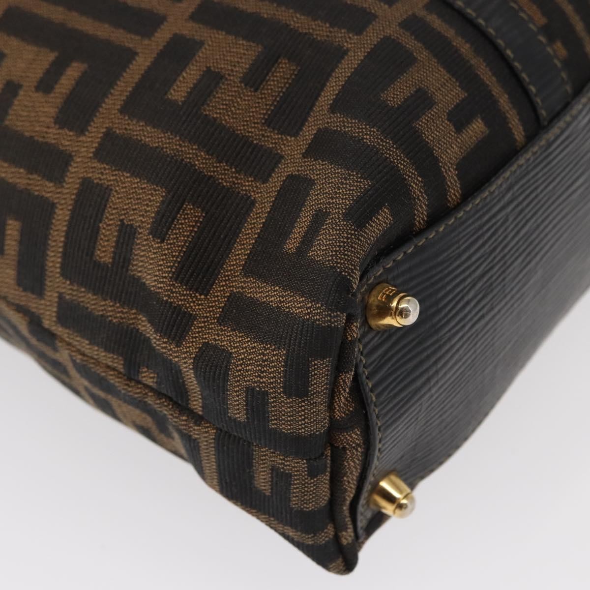 Fendi Zucca Tote Bag Canvas Black Canvas Tote Bag Bag (Pre-Owned)